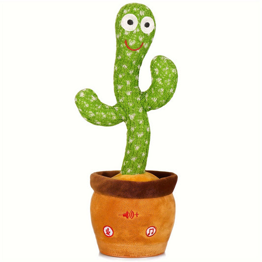 1pc Dancing Cactus Twisting Singing Lighting Learning Tongue Talking Enchanting Plush Toys For Christmas Birthday Gift