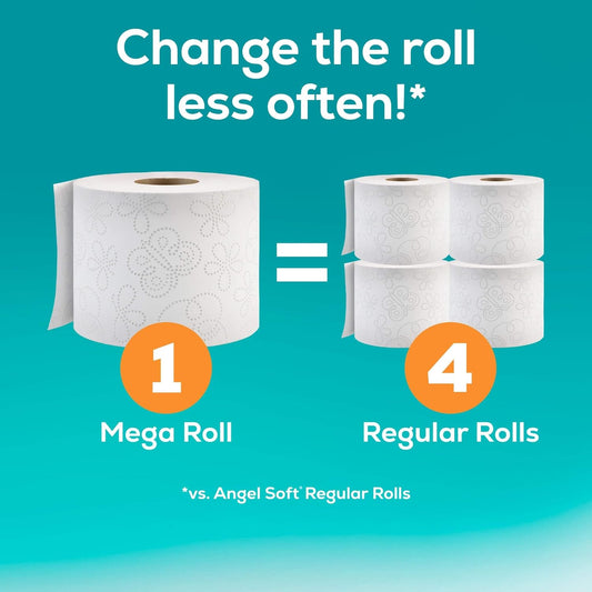 Toilet Paper with Fresh Lavender Scented Tube, 8 Mega Rolls = 32 Regular Rolls, Soft and Strong Toilet Tissue